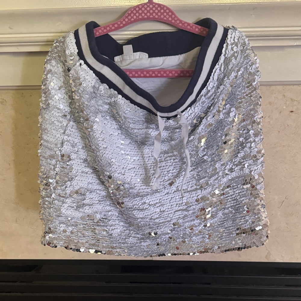 Shimmering Silver Sequin Kids Skirt